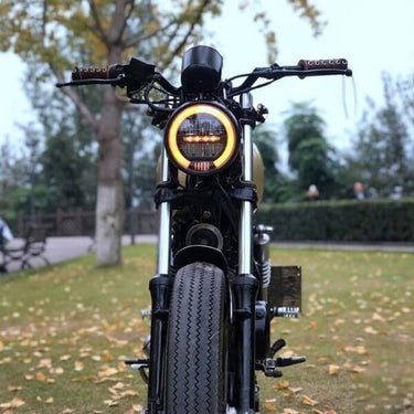 Phare avant rond a LED moto - scrambler - café racer